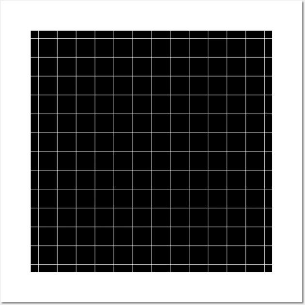 Windowpane Check Grid (white/black) Wall Art by designminds1